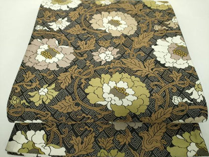 平和屋着物●こむさでもーど・COMME CA DU MODE　六通柄袋帯　唐織　牡丹唐草　正絹　逸品　DABD1788ps