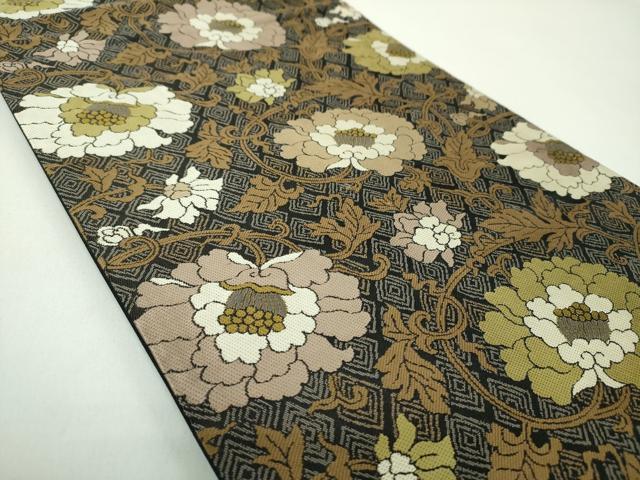 平和屋着物●こむさでもーど・COMME CA DU MODE　六通柄袋帯　唐織　牡丹唐草　正絹　逸品　DABD1788ps
