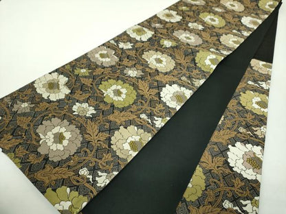平和屋着物●こむさでもーど・COMME CA DU MODE　六通柄袋帯　唐織　牡丹唐草　正絹　逸品　DABD1788ps
