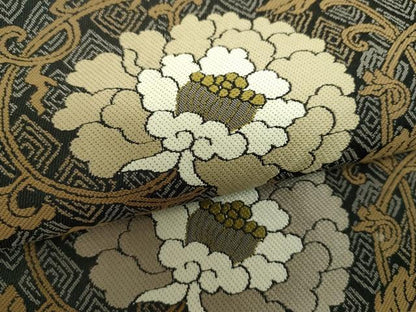 平和屋着物●こむさでもーど・COMME CA DU MODE　六通柄袋帯　唐織　牡丹唐草　正絹　逸品　DABD1788ps