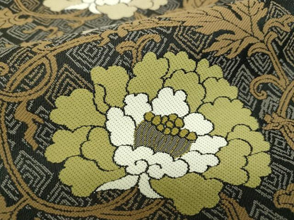 平和屋着物●こむさでもーど・COMME CA DU MODE　六通柄袋帯　唐織　牡丹唐草　正絹　逸品　DABD1788ps