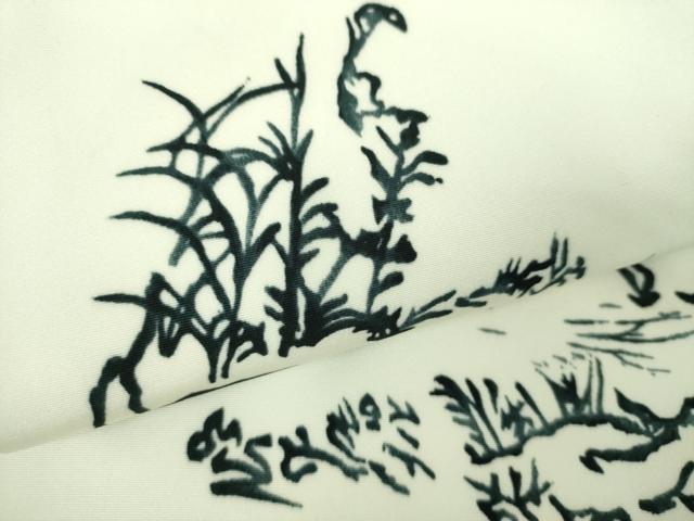 平和屋着物●九寸名古屋帯　手描き　鳥獣戯画　逸品　DABD1791ps 平和屋着物＊夏物 九寸名古屋帯 手描き 鳥獣戯画 麻 逸品 DABC8398cm