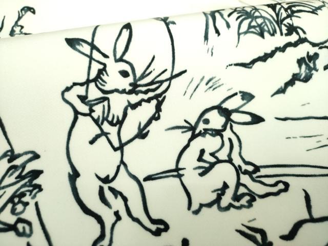 平和屋着物●九寸名古屋帯　手描き　鳥獣戯画　逸品　DABD1791ps 平和屋着物○九寸名古屋帯 手描き 鳥獣戯画 逸品 DABD1791ps