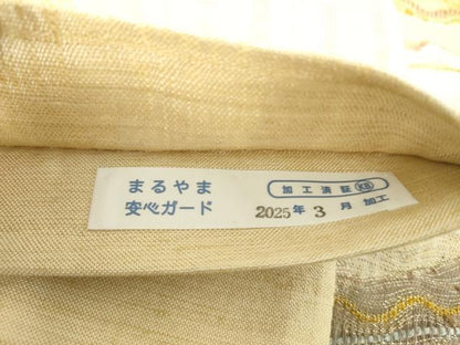 平和屋着物▽太鼓柄袋帯　スリーシーズン　春夏秋　櫛織り　霞文　金銀糸　正絹　逸品　DABD1796ps