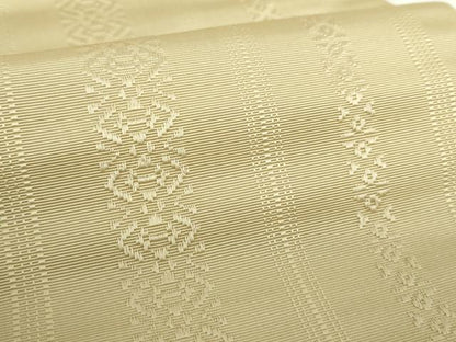 平和屋着物●本場筑前博多織　八寸名古屋帯　献上　木蘭色　正絹　逸品　未使用　DABD1797ps