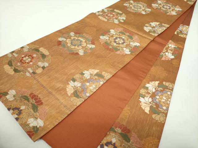 平和屋着物●皆川泰蔵　染色家　六通柄袋帯　天平丸紋　金糸　正絹　逸品　DABD1812ps