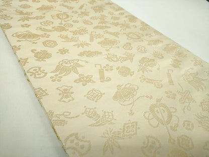 平和屋着物●両面　六通柄袋帯　唐織錦　皇吉祥文　金銀糸　さが美扱い　正絹　逸品　未使用　DABD1823ps