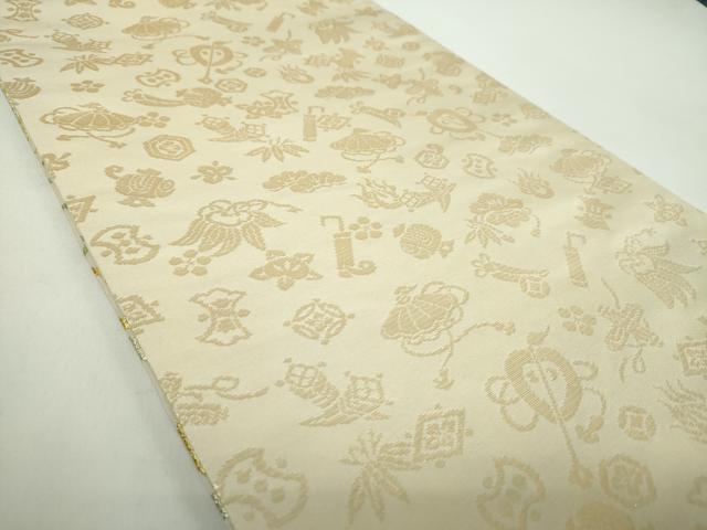 平和屋着物●両面　六通柄袋帯　唐織錦　皇吉祥文　金銀糸　さが美扱い　正絹　逸品　未使用　DABD1823ps