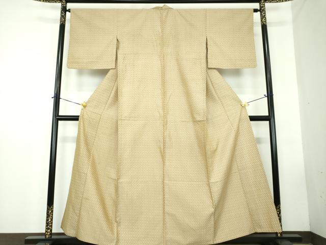 平和屋着物●山下八百子　本場黄八丈　紬　市松綾織　単衣　正絹　逸品　DABD1826ps