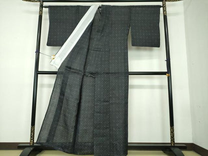 平和屋着物＊極上　夏物　重要無形文化財　本場宮古上布　苧麻　七宝文　逸品　DABD1827ps6