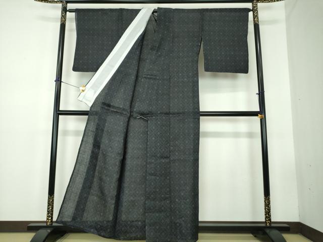平和屋着物＊極上　夏物　重要無形文化財　本場宮古上布　苧麻　七宝文　逸品　DABD1827ps6