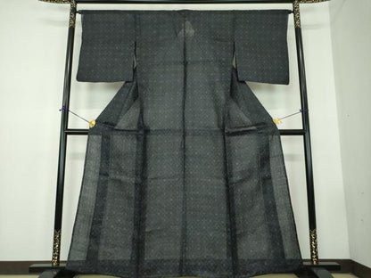 平和屋着物＊極上　夏物　重要無形文化財　本場宮古上布　苧麻　七宝文　逸品　DABD1827ps6