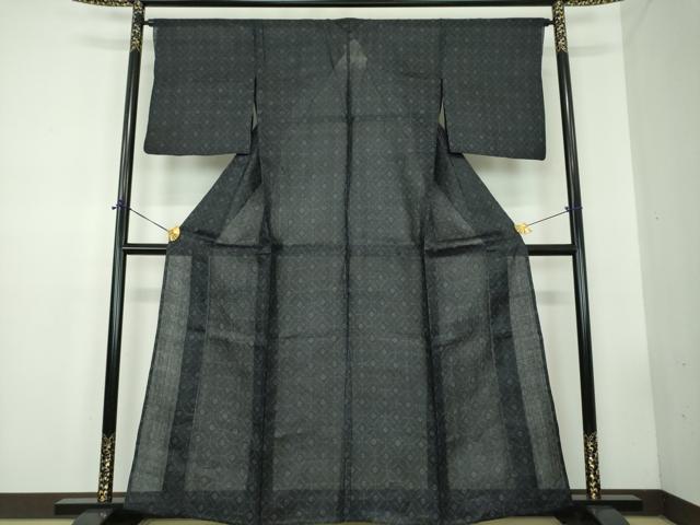 平和屋着物＊極上　夏物　重要無形文化財　本場宮古上布　苧麻　七宝文　逸品　DABD1827ps6