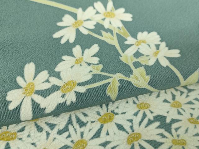 平和屋着物●本加賀友禅作家　由水煌人　訪問着　枝花文　正絹　逸品　DABD1828ps