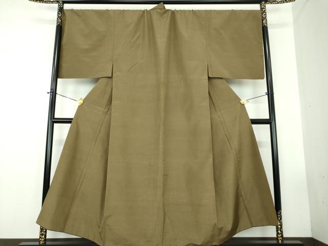 平和屋着物●男性　紬　キングサイズ　色無地　濃油色　高島屋扱い　正絹　逸品　DABD1830ps