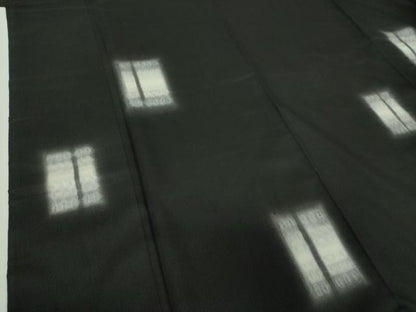 平和屋着物●十日町　名門青柳謹製　櫛引織　訪問着　黒地　正絹　逸品　DABD1832ps