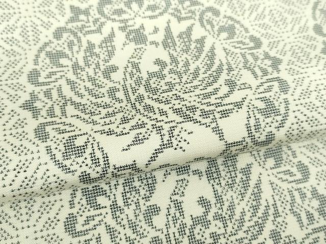 平和屋着物●本場大島紬　白大島　9マルキ　横段鳳凰花丸文　正絹　逸品　DABD1833ps