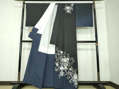 平和屋着物●金彩友禅　卓越技能者・名工・和田光正　訪問着　更紗花文　暈し染め　金銀彩　正絹　逸品　DABD1834ps