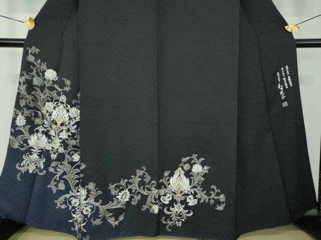 平和屋着物●金彩友禅　卓越技能者・名工・和田光正　訪問着　更紗花文　暈し染め　金銀彩　正絹　逸品　DABD1834ps