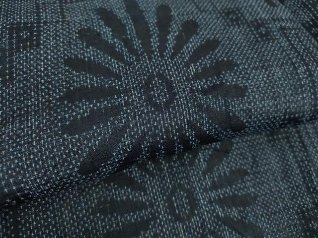 平和屋着物＊極上　夏物　重要無形文化財　本場宮古上布　花菱文　苧麻　逸品　DABD1836ps6