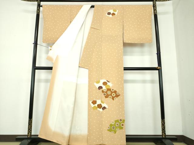 平和屋着物●銀座　志ま亀　訪問着　地紙吉祥花文　たとう紙付き　正絹　逸品　DABD1839ps