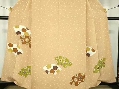 平和屋着物●銀座　志ま亀　訪問着　地紙吉祥花文　たとう紙付き　正絹　逸品　DABD1839ps