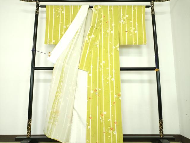 平和屋着物▽銀座 志ま亀 訪問着 単衣 松竹梅 たとう紙付き 正絹 逸品 DABD1840ps
