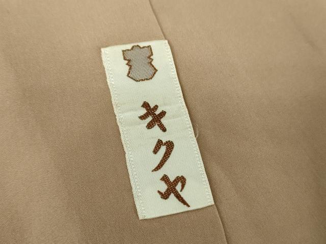 平和屋着物●銀座きしや　誉志　色無地　白茶色　鬼しぼ縮緬　正絹　逸品　DABD1845ps