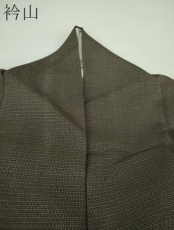 平和屋着物●白鷹お召　110亀甲　総詰め　濃海松茶色地　正絹　逸品　DABD1846ps