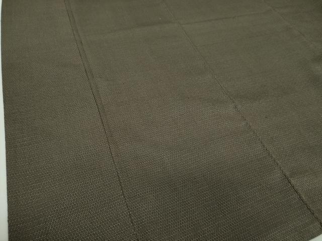 平和屋着物●白鷹お召　110亀甲　総詰め　濃海松茶色地　正絹　逸品　DABD1846ps