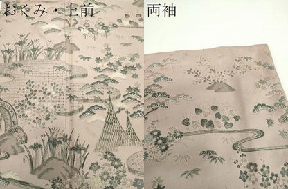 平和屋着物●中国三大刺繍　スワトウ刺繍　汕頭刺繍　総刺繍　訪問着　渡橋風景花文　金糸　ますいわ屋扱い　正絹　逸品　DABD1849ps