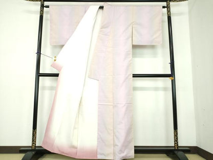 平和屋着物●紅花紬　米沢　霞間道　正絹　逸品　DABD1850ps