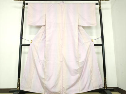 平和屋着物●紅花紬　米沢　霞間道　正絹　逸品　DABD1850ps