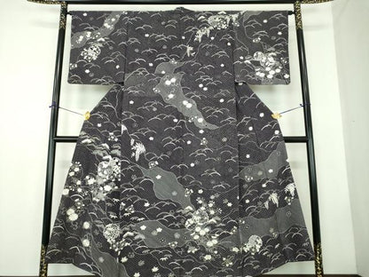 平和屋着物●最高級　中国三大刺繍　スワトウ刺繍　汕頭刺繍　総刺繍　訪問着　雪輪宝尽くし花文　正絹　逸品　DABD1855ps