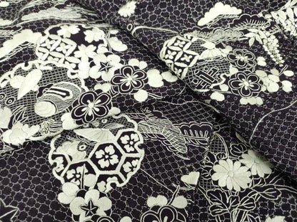 平和屋着物●最高級　中国三大刺繍　スワトウ刺繍　汕頭刺繍　総刺繍　訪問着　雪輪宝尽くし花文　正絹　逸品　DABD1855ps