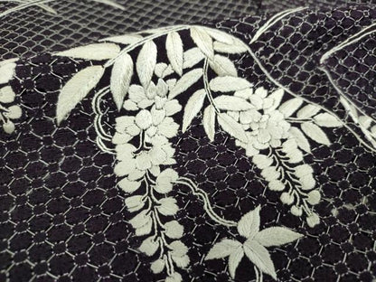 平和屋着物●最高級　中国三大刺繍　スワトウ刺繍　汕頭刺繍　総刺繍　訪問着　雪輪宝尽くし花文　正絹　逸品　DABD1855ps