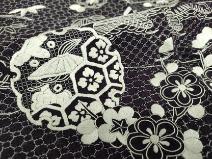 平和屋着物●最高級　中国三大刺繍　スワトウ刺繍　汕頭刺繍　総刺繍　訪問着　雪輪宝尽くし花文　正絹　逸品　DABD1855ps