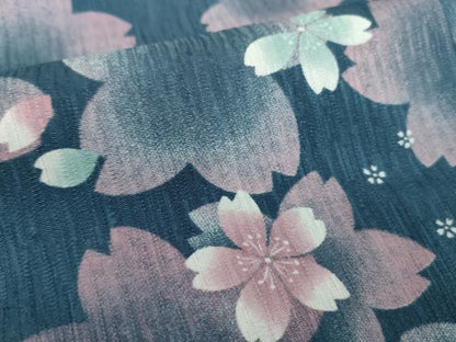 平和屋着物●小紋　舞桜　蛍暈し　洗える着物　ロング丈　DABD1856ps
