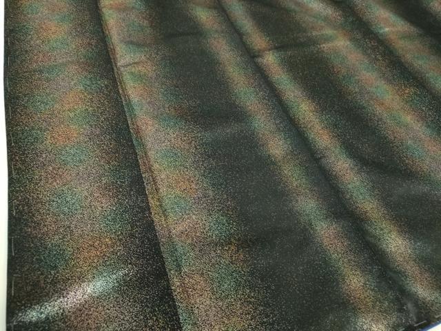 平和屋着物●小紋　舞台衣装　霞間道　黒地　金彩　洗える着物　未使用　DABD1860ps