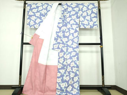 平和屋着物●小紋　舞花文　さんび謹製　洗える着物　未使用　DABD1863ps
