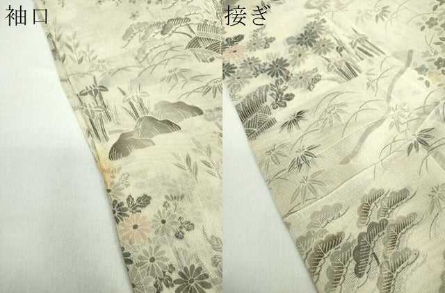 平和屋着物＊夏物 青山みとも 紗紬 渡橋風景花文 正絹 逸品 未使用 DABD1866ps