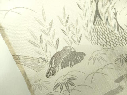 平和屋着物＊夏物 青山みとも 紗紬 渡橋風景花文 正絹 逸品 未使用 DABD1866ps