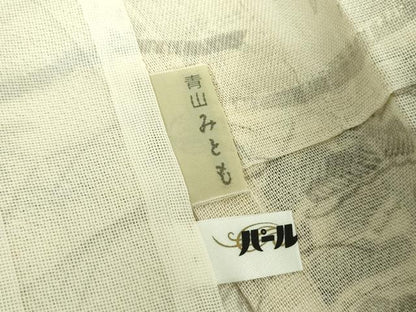 平和屋着物＊夏物 青山みとも 紗紬 渡橋風景花文 正絹 逸品 未使用 DABD1866ps