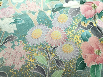 平和屋着物●訪問着　流水花鳥文　暈し染め　金彩　正絹　逸品　未使用　DABD1867ps