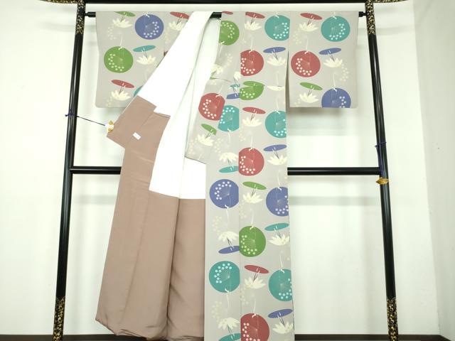 平和屋着物●京都の老舗呉服メーカー ODASHO　小田章　小紋　バレエ　花丸文　正絹　逸品　DABD1869ps