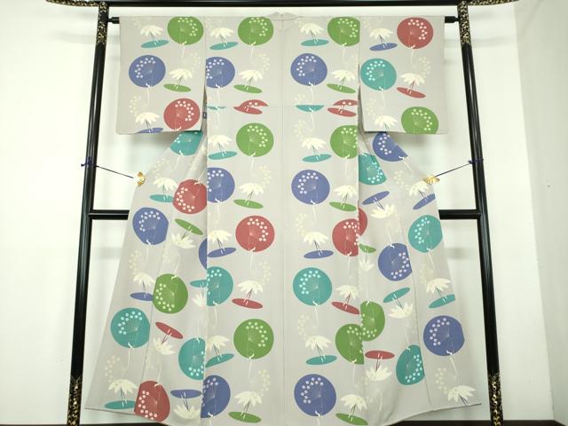 平和屋着物●京都の老舗呉服メーカー ODASHO　小田章　小紋　バレエ　花丸文　正絹　逸品　DABD1869ps
