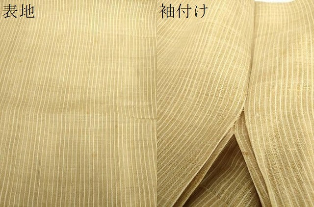 平和屋着物＊夏物　竹富芭蕉布　縞　芭蕉糸×綿　梱包紙付き　逸品　DABD1873ps