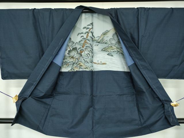 平和屋着物●男性　本場大島紬　アンサンブル　キングサイズ　長羽織　100亀甲　総詰め　正絹　逸品　未使用　DABD1874ps