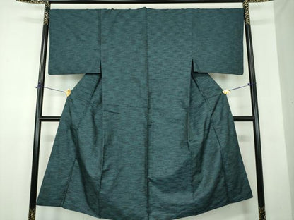 平和屋着物●男性　紬　アンサンブル　120亀甲　総詰め　正絹　逸品　DABD1875ps