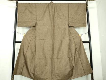 平和屋着物●男性　紬　アンサンブル　長羽織　100亀甲　総詰め　正絹　逸品　未使用　DABD1876ps